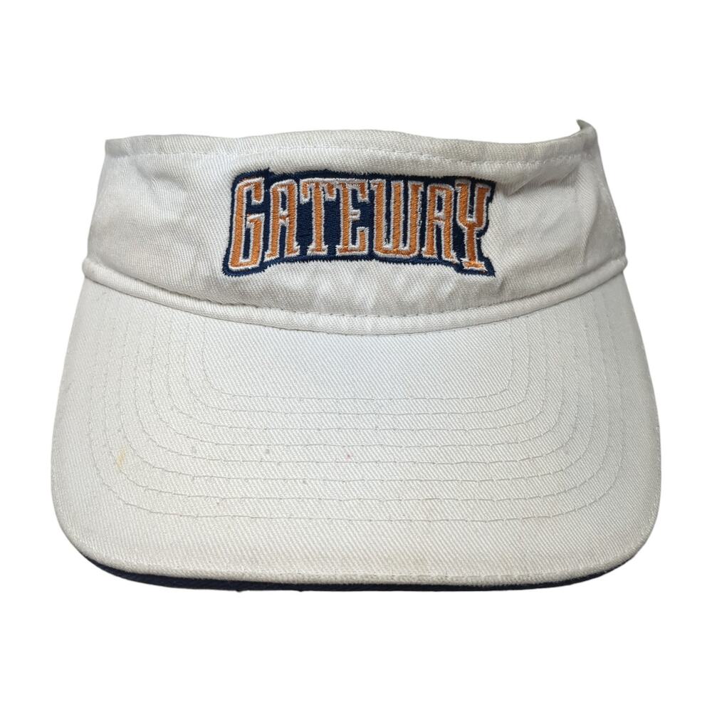 Gateway Strapback Sun Visor Cap White One Size Adjustable Embroidered Toppers